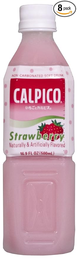Calpico Soft Drink Strawberry 16.9-Ounce (Pack of 8)