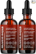 (2 Pack) Gluco Gone Drops - Original Premium GlucoGone Liquid Drops All Natural Ingredients Support Advanced Formula for Overall Health &amp Wellness Glucogone Organic Droppers 2 Bottles for 2 Mont