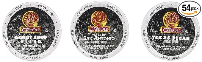 X-Large Box of H.E.B. Cafe Ole Variety Pack (Taste of San Antonio Texas Pecan &amp Donut Shop Blend--54 count