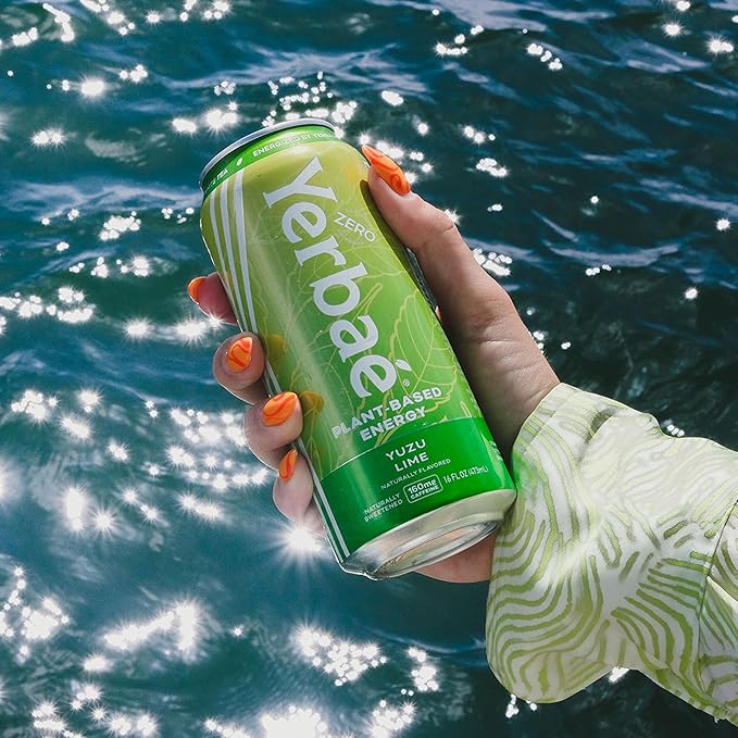 Yerbaé Energy Beverage Yuzu Lime - Lemon Lime Flavor. Energized by Yerba Mate. Naturally Caffeinated Plant-Based Healthy Alternative to Coffee/Sugary Sodas Pack of 12 16oz cans