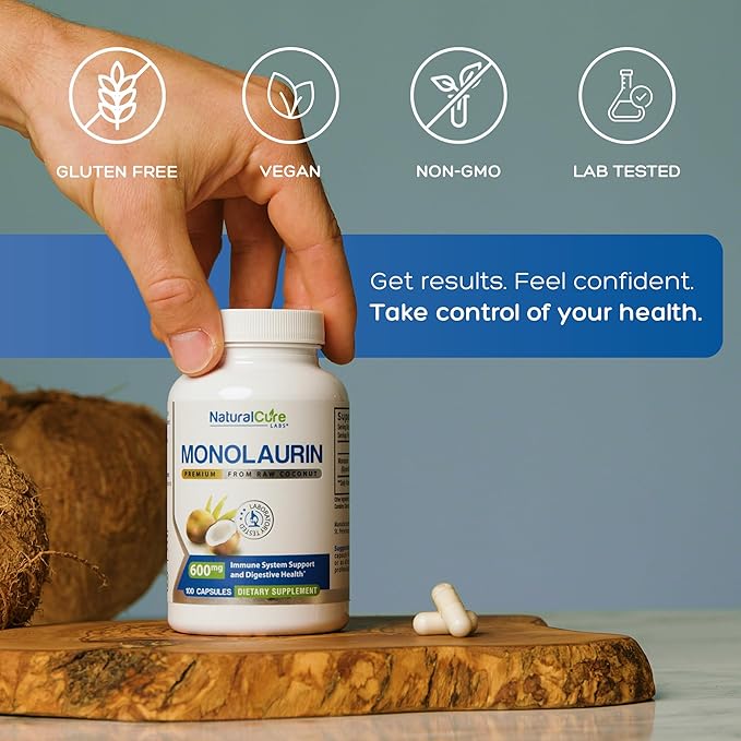 Natural Cure Labs Premium Monolaurin – 600mg 100 Capsules