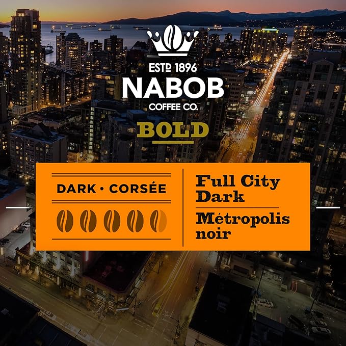 NABOB Full City Dark Ground Coffee 915g/32.27 Ounces Pack of 6 {Imported from Canada}