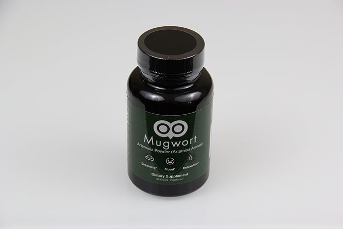 Organic Mugwort Capsules 450 mg - 90 Capsules - Vegan - By Dream Leaf - Made in USA - Mood Dreaming Relaxation Digestion - Mugwort As Artemisa Annua)