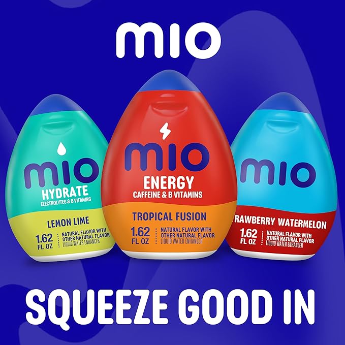 MiO Energy Liquid Water Enhancer Variety Pack – Acai Berry Storm &amp Tropical Fusion Flavors (Pack of 4)
