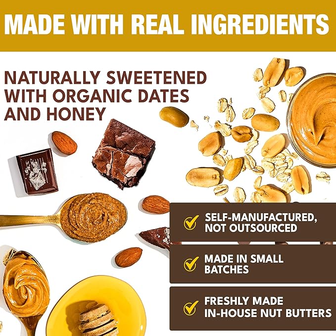 KiZE Energy Bars - Peanut Butter Chocolate Chip &amp Cookie Dough Bundle - 20-Count - Gluten Free Dairy Free Options Non-GMO and High Protein Meal Replacement Energy Bars Clean and Simple Food In