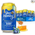 Yes Honey Sparkling Berry Tea 11oz (12-Cans) 100% Honey-Sweetened Functional Tea Alpha Gal Friendly With Green Tea Caffeine B Vitamins &amp Ashwagandha