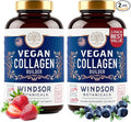 Vegan Collagen for Women and Men - Organic Superfood Amino Acids Glycine Lysine Proline for Healthy Skin Hair Nails - Plant-Based Collagen Booster Supplements - 60 Gluten-Free Vegetarian Pills