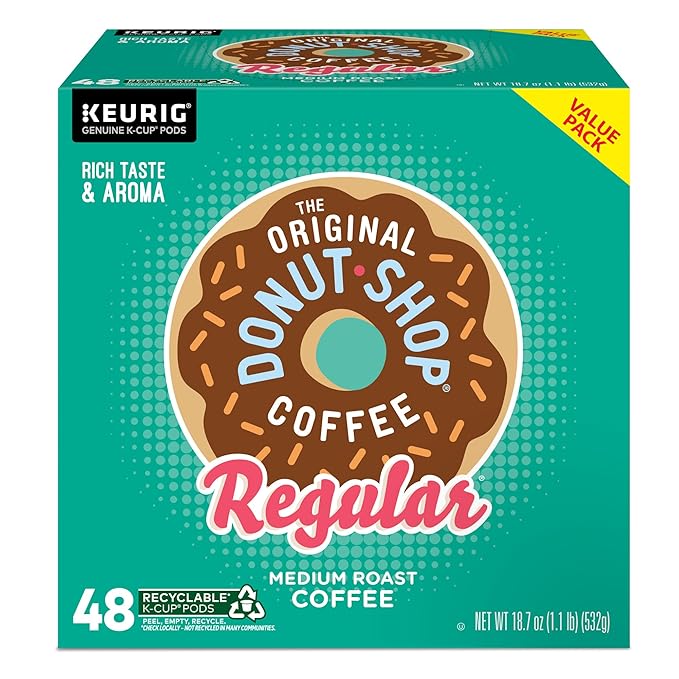 The Original Donut Shop Regular Keurig Single-Serve K-Cup Pods Medium Roast Coffee 48 Count Pack of 4
