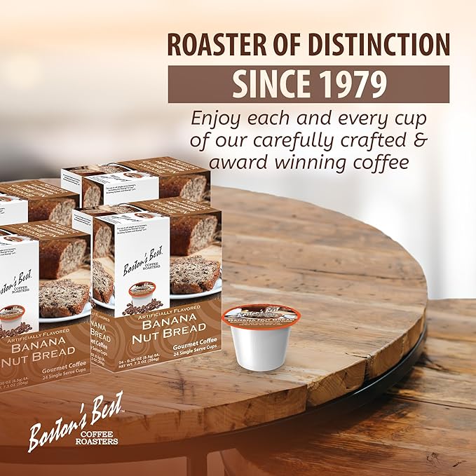 Boston’s Best - Banana Nut Bread Flavored Delicious Gourmet Coffee Compatible with Keurig Coffee Maker 24 Count (Pack of 4)