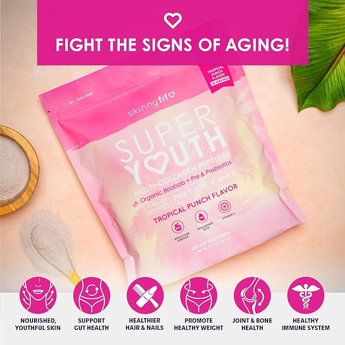 SkinnyFit Super Youth Tropical Punch &amp Super Youth Peach Mango Collagen Bundle