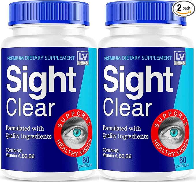 (2 Pack) Sight Clear Capsules Sight Clear 20/20 Vision Vitamins SightClear Eye Pills Supplement Support SightClear for Healthy Vision Support SightClear 20/20 Vision Vitamins Reviews for 2 Month