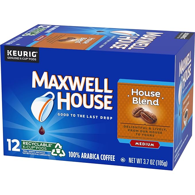 Maxwell House House Blend Medium Roast K-Cup Coffee Pods (12 Pods)