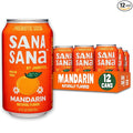 Sana Sana by Jarritos - Mexican Prebiotic Soda Soft Drinks Mandarin (12 oz 355ml) 12 Cans - 40 Calories 10g of Fiber - Low Sugar - Natural Flavor Soda Pop