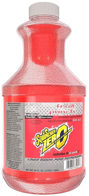 Sqwincher Zero Liquid Concentrate Fruit Punch 64 fl oz (Case of 6)