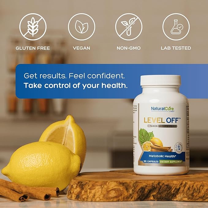 Natural Cure Labs Level Off Anti Spike Formula Glucose Supplement – Capsules for Metabolic Health Helps Moderate Glucose Spikes Vegan Non-GMO Gluten Free (240 Count (Pack of 2))