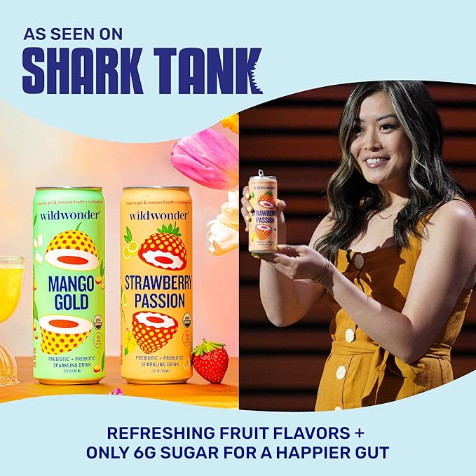 Wildwonder Sparkling Probiotic Drink Pink Pomelo Limeade Gluten Free Vegan Canned Soda with 5g of Prebiotic Fiber for Digestive &amp Immune Support Low Sugar Caffeine Free 12 FL OZ Cans 12 Pa
