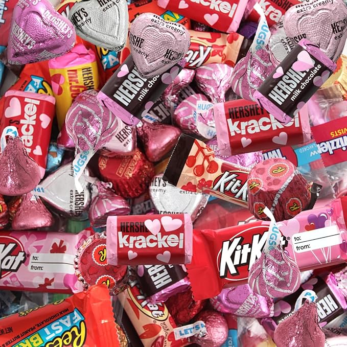 Mothers Day Chocolate Mix 5lb Pack of Heart Candy Bulk Individually Wrapped Ideal Valentine Candy Assortment for All Ages Perfect Mothers Day Chocolate Gifts for Loved Ones