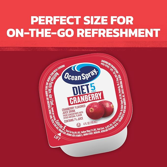 Ocean Spray Juice Cups Diet Cranberry 4 Fl.Oz (Pack of 48)