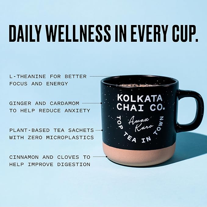 Kolkata Chai - Signature Rose and Decaf Chai Tea Bag Variety Pack 45 Count Premium Assam Black Tea and Spices Compostable Tea Bags Vegan All Natural