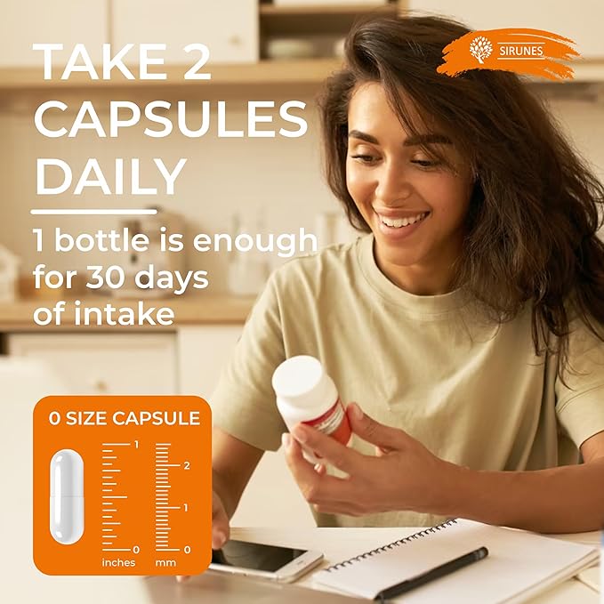 SIRUNES Fish Collagen Peptides Capsules – 100 Capsules | Fish Collagen Peptides | Supports Hair Skin Nails Joints &amp Bones | Gluten-Free Non-GMO | Made in USA
