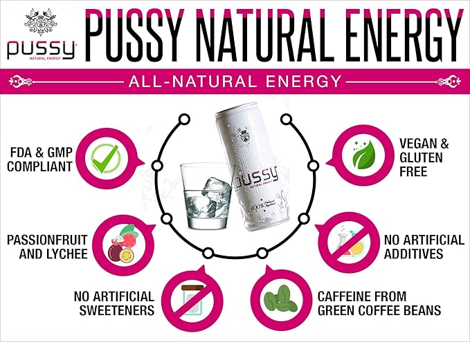 Pussy Natural Energy Drink 12 Pack