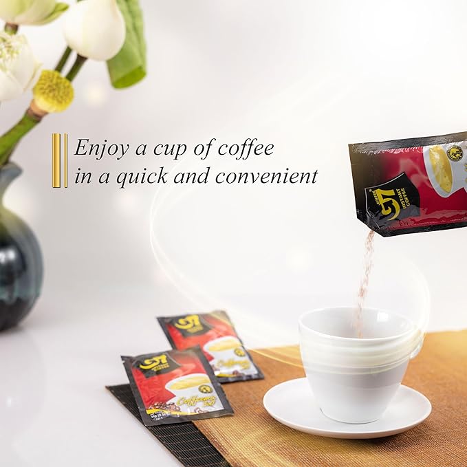 Trung Nguyen G7 Instant Coffee - 3-in-1 Roasted Ground Blend with Creamer &amp Sugar Vietnamese Coffee (50 Sachets)
