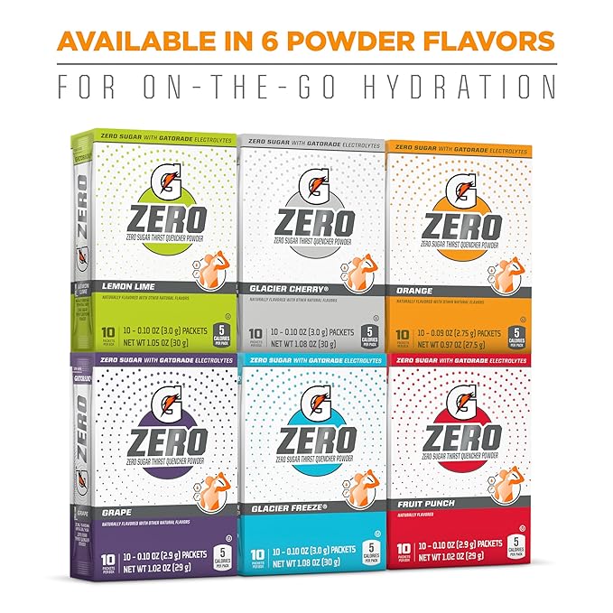 Gatorade G Zero Sports Drink Mix Powder PacketsOrangeElectrolyte Powder Drink Mix for HydrationZero Sugar(Pack of 240)