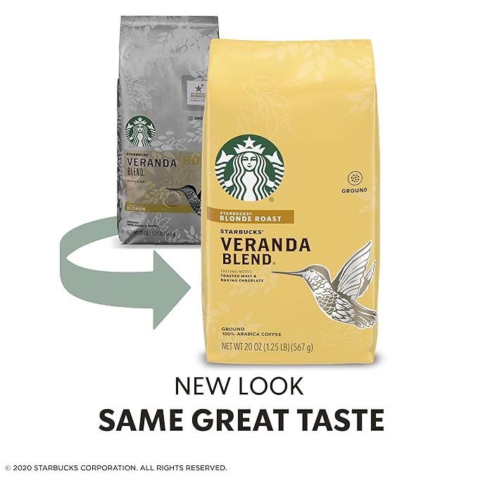 Starbucks Blonde Roast Ground Coffee — Veranda Blend — 100% Arabica — 1 bag (20 oz.)
