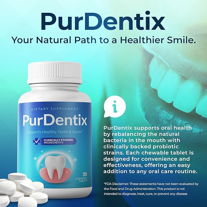 Oral Health Probiotic – 4-Strain Formula for Healthy Gums Teeth &amp Fresh Breath – 30 Chewable Tablets