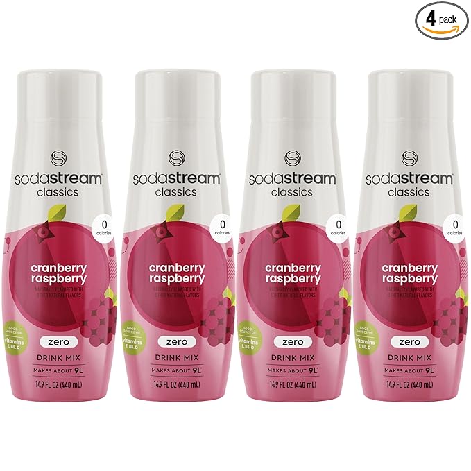 SodaStream Cranberry Raspberry Zero Calorie 440ml 4-Pack