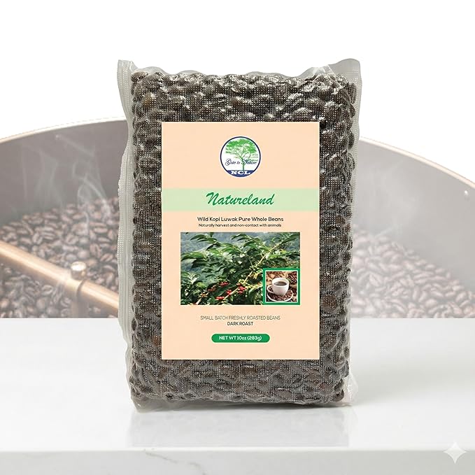 Gate to Nature Wild Civet Arabica Beans Dark Roast 10oz Freshly Made Gourmet Kopi Luwak Coffee Gifts (Gold Label) Luxury Kopi Luwak Coffee Beans Sourced from the best regions of Vietnam Ethically pr