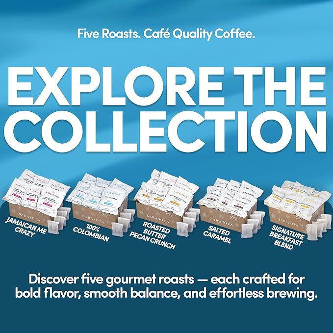 100% Colombian Dark Roast Ground Coffee in Filter Packs | Low Acid Mold Free Premeasured Pouches | Sampler Packets | Gourmet Powder Bags for 10–12 Cup Drip Maker | Highest Rated Individual Coffee
