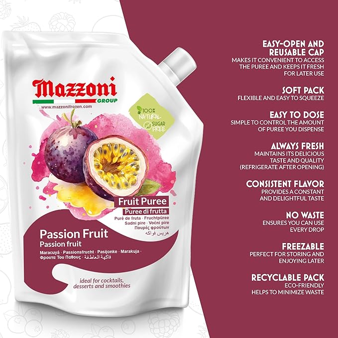 Mazzoni - Lime Juice &amp Passion Fruits Puree - 100% Natural