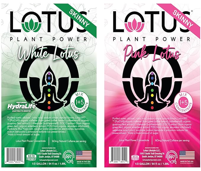 Lotus Plant Power 5:1 Energy Concentrate 64 fl. oz. (Skinny Pink) Pack of 2 (Packaging May Vary)