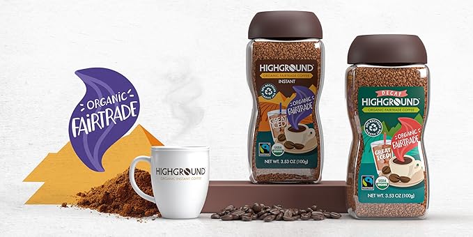 Highground Organic Decaf Instant Coffee Vegan 3.53 Ounces (Pack Of 6)