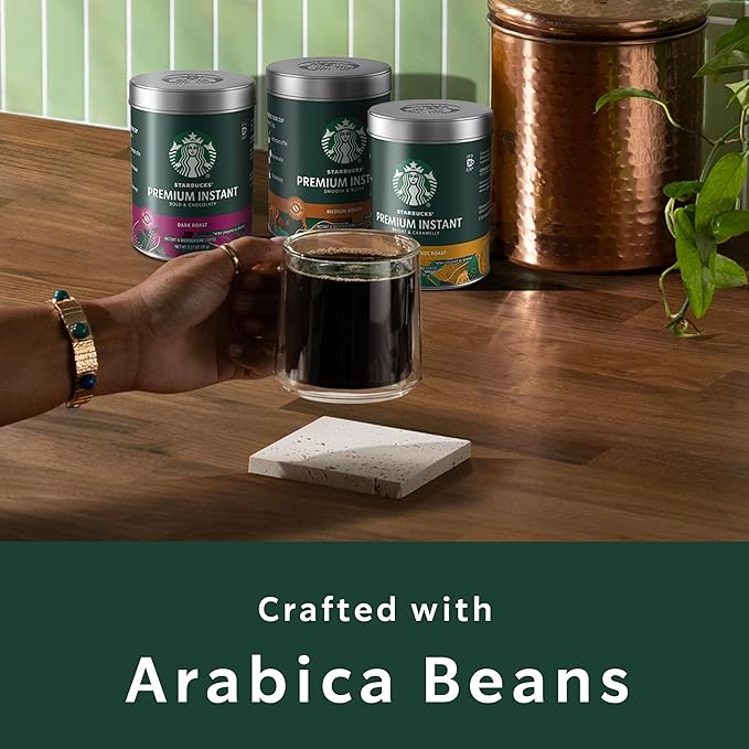 Starbucks Premium Instant Coffee Starbucks Blonde Roast Coffee Arabica Beans Three 3.17 oz Tins