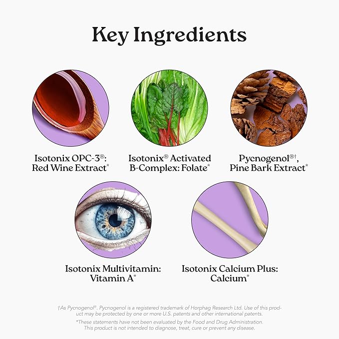 Isotonix® Daily Essentials Multivitamin Powder Packets – 4-in-1 Formula with Multivitamin Activated B-Complex Calcium Plus &amp OPC-3 with Pycnogenol® – Isotonic Delivery – Gluten Free-30 Packets