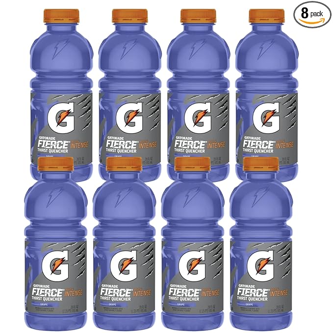Gatoraide Fierce Grape Sports Drink Thirst Quencher – 20 fl oz Bottles (Pack of 8) – Electrolyte Hydration for Workout Recovery Replenishment Beverage for Athletes and Active Lifestyles