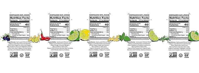 Culture Pop Sparkling Probiotic Soda 5 Flavor Variety Pack 40 Calories per can Vegan Non-GMO | 12 Fl Oz Cans Pack of 10