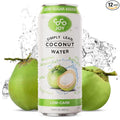 CoCo Joy Lean Coconut Water Zero Sugar Added Low-Carb High-Calcium Nutrient-Rich Drink 12 pack