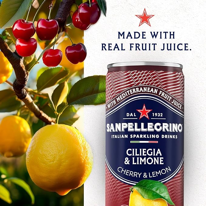 San Pellegrino 14 Pack Sparkling Fruit Soda Variety – Includes Cherry Lemon – Orange Lemon Grapefruit Blood Orange Prickly Pear Pomegranate Orange – Refreshing Citrus Drinks