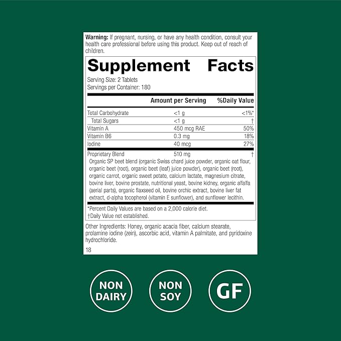 Standard Process A-F Betafood Gallbladder Health Dietary Supplement - Gluten-Free Non-Dairy &amp Non-Soy - Gallbladder Function &amp Liver Care - 360 Tablets