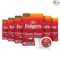 Folgers Classic Roast Coffee Medium Roast Keurig K-Cup Pods 10 Count Box (Pack of 6)