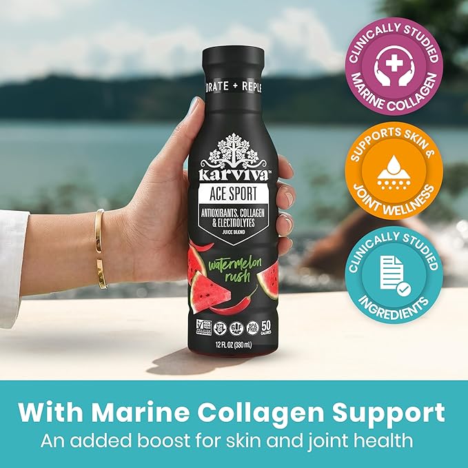 Karviva Organic Juice Cleanse for Glowing Skin Digestive Support &amp Craving Control with Sprouts Herbs &amp Marine Collagen – Low Sugar Prebiotic Fiber Antioxidants &amp Vitamins – 6 BPA-Free