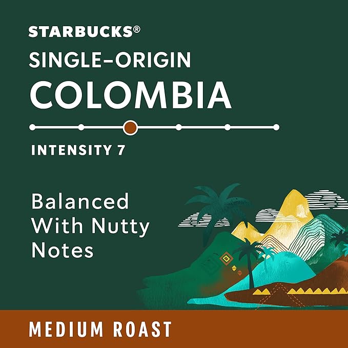 Starbucks by Nespresso Original Line Single-Origin Colombia Medium Roast Coffee 50-count Espresso Pods