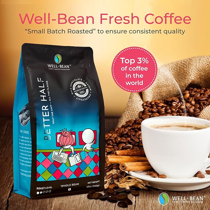 Better Half Whole Bean HALF CAFF Light Roast Swiss-Water-Processed 2 lb bag