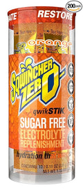 Sqwincher Zero Qwik Stik Orange Sugar Free Low Calorie Low Sodium Electrolyte Powder Hydration Drink Mix .11 oz Packet (Pack of 200)