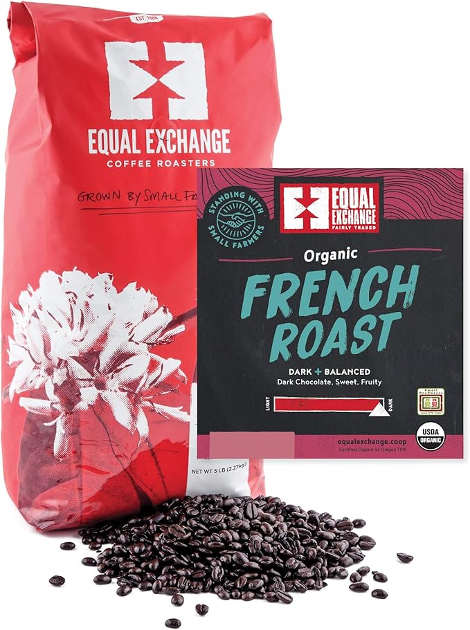 Equal Exchange Organic Coffee French Roast Bulk Whole Bean Blends 5 lb.