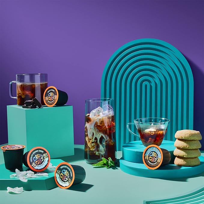 Crazy Cups Flavored Coffee Pods Vanilla Pumpkin Spice Single Serve for Keurig K Cups Machines Hot or Iced Medium Roast In Recyclable Pods (88 Count Pack of 4)