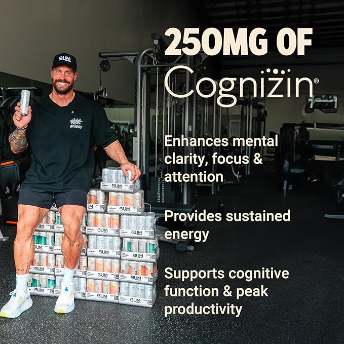 BUM Zero Sugar Energy Drink Variety Pack – Root Beer Dr. Bum Cola &amp Grape – Lightly Carbonated Sports Beverage with Natural Caffeine &amp Citicoline for Focus &amp Energy – 12 fl oz (12-Pack)